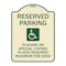 Signmission Reserved Parking Placard or Special License Plates Required Maximum Fine $500, A-DES-TG-1824-23056 A-DES-TG-1824-23056 - alternate 1